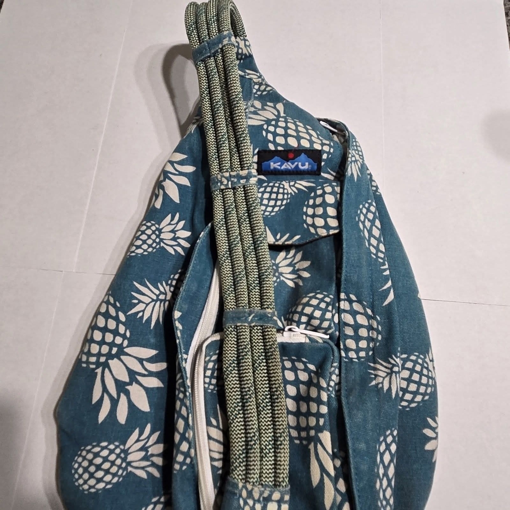 KAVU Teal Pineapple Pattern Backpack - image 4